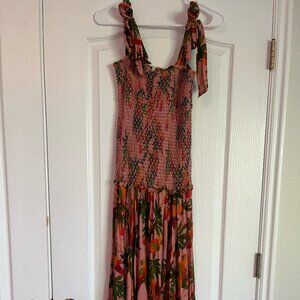 Farm Rio Dress; xs; like new; pink floral print